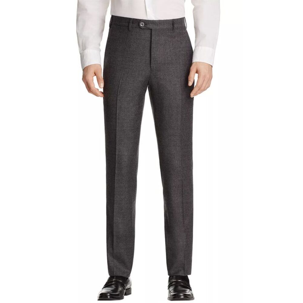 Valentini Mens Slim Fit Check Super 150's Wool Flannel Pants 38 Grey - NWT $395